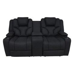 Picture of Klaus Upholstered 2 Seater Recliner Sofa Fabric Black Rothbury Home