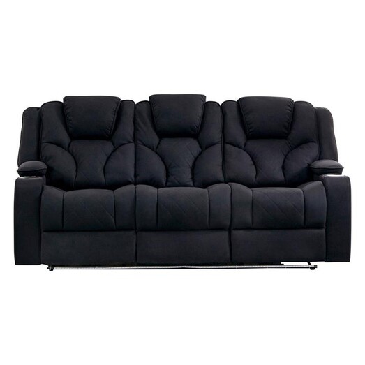 Picture of Klaus Upholstered 3 Seater Recliner Sofa Fabric Black Rothbury Home Picture of Klaus Upholstered 3 Seater Recliner Sofa Fabric Black Rothbury Home