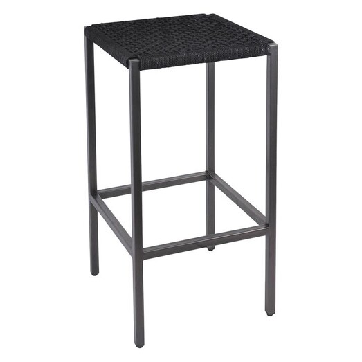 Picture of Kleo Rattan Counter Stool in Black by SLH