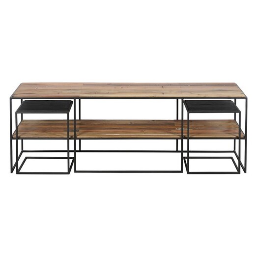 Picture of Kleo Wood Kleo 3-Piece Entertainment Unit and Side Table Set Brown/Black SLH