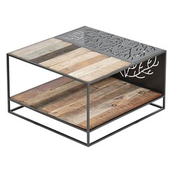 Picture of Kleo Wooden Coffee Table Square Natural/Black SLH