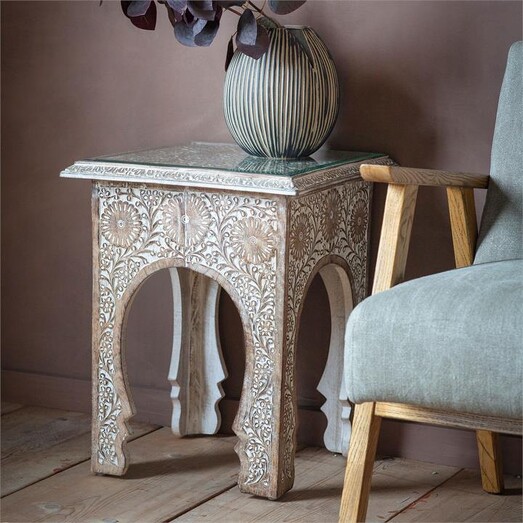 Picture of Kneerz Side Table Wood White Castle Road Interiors Picture of Kneerz Side Table Wood White Castle Road Interiors