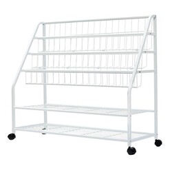 Picture of Kodi Kids' Wide 5-Tier Book Shelf Metal White HelloFurniture