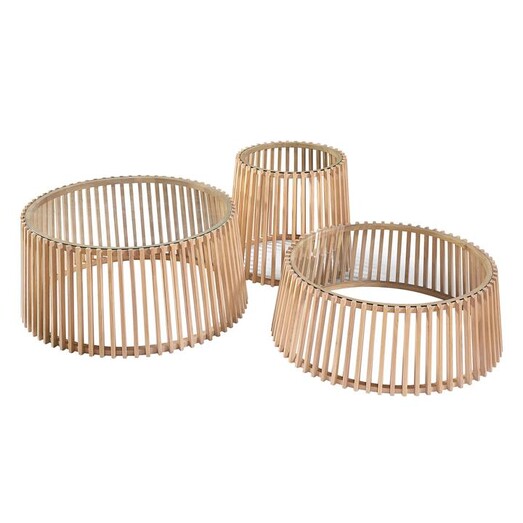 Picture of Kokomo Glass Top Side Table in Oak by Dover Mason