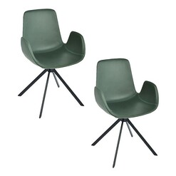 Picture of Kourtney Swivel Faux Leather Dining Chairs (Set of 2) Vinyl Assorted casabona