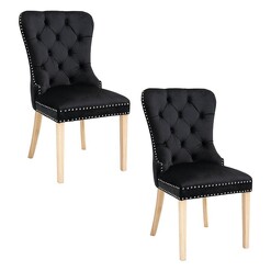 Picture of Kreton Set of 2 Upholstered Dining Chairs Fabric Light Grey Emporium Oggetti