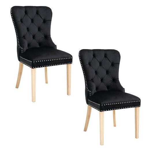 Picture of Kreton Set of 2 Upholstered Dining Chairs Fabric Light Grey Emporium Oggetti