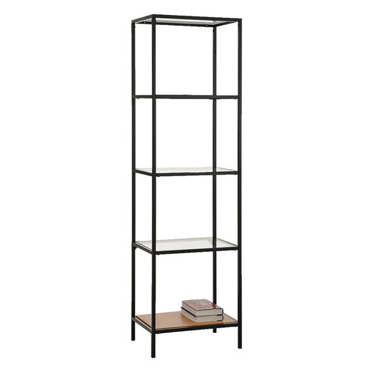 Picture of Krimmer 4-Tier Open Glass Shelf Chipboard Black U.S Designs