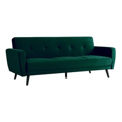Picture of Kristin Velvet 3-Seater Sofa Bed Dark Forest Green Regal Royal Design