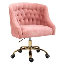 Picture of Krona Velvet Tufted Office Chair in Rose by Emporium Oggetti
