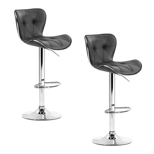 Picture of Krycek Bar Stool (Set of 2) Faux Leather Grey Resort Living Picture of Krycek Bar Stool (Set of 2) Faux Leather Grey Resort Living