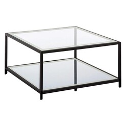 Picture of Krystof Glass Top Coffee Table Clear/Black HOMESTAR