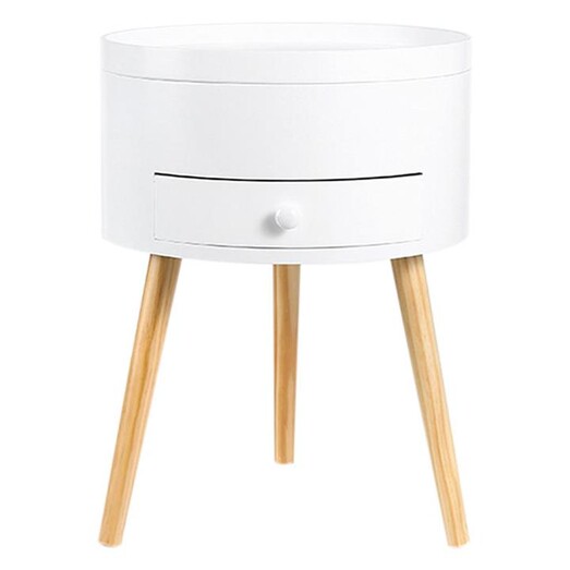 Picture of Kumoo Round Side Table with Storage in White by LiFETCH