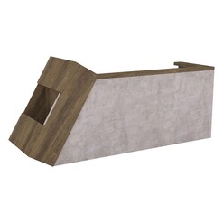 Picture of Kusuma Reception Desk MDF Brown Oak/Grey Iniko