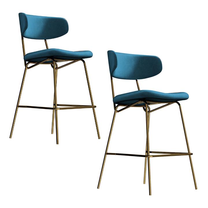 Picture of Kylie Set of 2 Velvet Bar Stools Assorted E-living