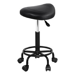 Picture of Lacan Salon Stool Faux Leather Black Resort Living