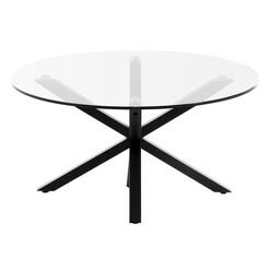 Picture of Lachlan Glass Top Coffee Table Metal Clear/Black Vida & Co.