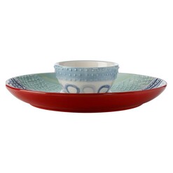 Picture of Laguna 2-Piece Chip & Dip Set Ceramic Red/Blue Maxwell & Williams