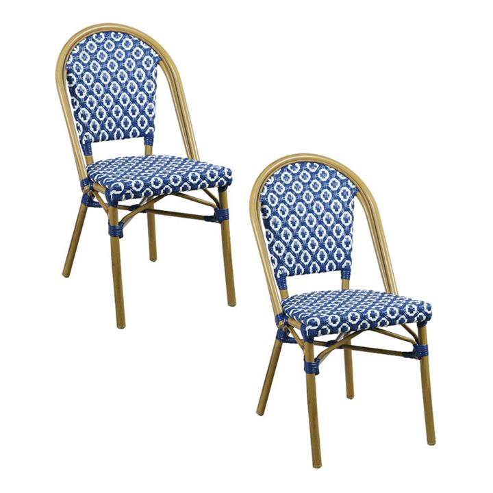 Picture of Lana Set of 2 Outdoor Wicker Dining Chairs Steel Assorted E-living