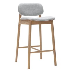 Picture of Lando Bar Stool, Fabric Oak/Light Grey Life Interiors