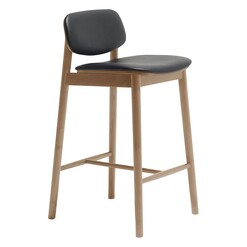 Picture of Lando Bar Stool, Leather Black/Natural Life Interiors