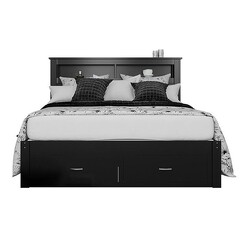 Picture of Laous Bed with Storage Solid Wood Black/White Regal Royal Design