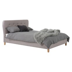 Picture of Laporte Upholstered Bed, Light Grey Fabric Beaumont & Braddock