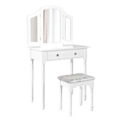 Picture of Larana Dressing Table & Stool Wood White Resort Living