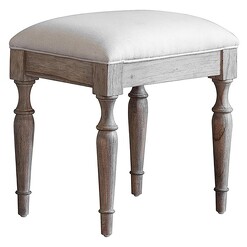 Picture of Launceston Dressing Stool Fabric Natural Castle Road Interiors