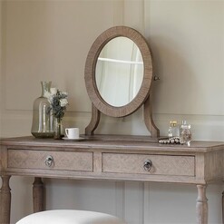 Picture of Launceston Dressing Table Mirror Wood Natural Castle Road Interiors