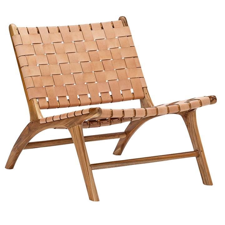 Picture of Lazie Teak & Leather Occasional Chair Assorted Eastern Warehouse