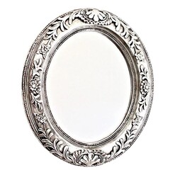 Picture of Leaf 48cm Oval Mirror with Embossed Frame Polyresin Assorted Mes Homewares