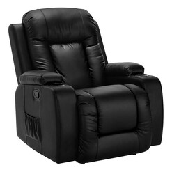 Picture of Lebide Massage Reclining Armchair Faux Leather Black Resort Living