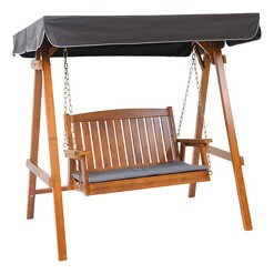 Picture of Leceta 2 Seater Outdoor Swing Chair with Canopy Wood Teak Frisse Outdoors