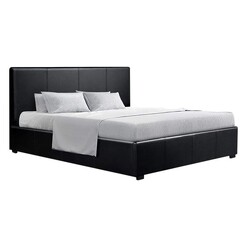 Picture of Lelle Storage Bed, Black Faux Leather Resort Living