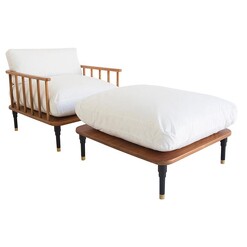 Picture of Leo Teak Armchair & Ottoman Natural Abide Interiors