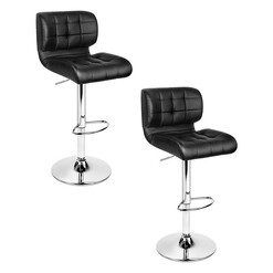 Picture of Leonard Bar Stool, Black (Set of 2) Metal Resort Living