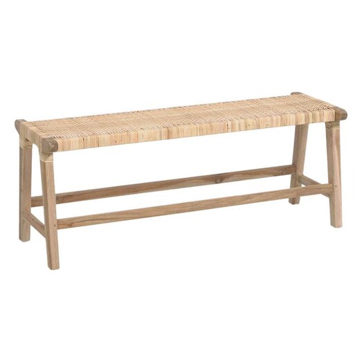 Picture of Lereau Rattan and Teak Bench in Light Brown by Vida & Co.