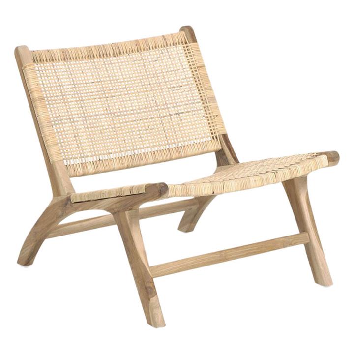 Picture of Lereau Rattan and Teak Chair in Light Brown by Vida & Co.