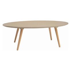 Picture of Lester Oval Coffee Table, Taupe Grey Wood Iniko
