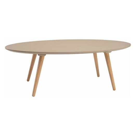 Picture of Lester Oval Coffee Table, Taupe Grey Wood Iniko