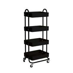 Picture of Levede 4 Tiers Kitchen Trolley Cart Steel Storage Rack Shelf Organiser Black