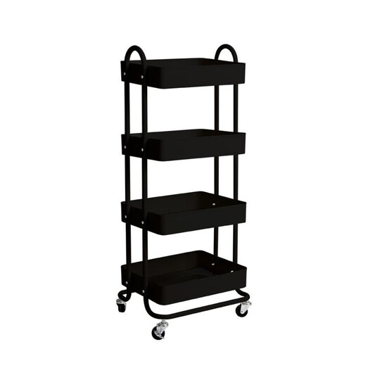 Picture of Levede 4 Tiers Kitchen Trolley Cart Steel Storage Rack Shelf Organiser Black Picture of Levede 4 Tiers Kitchen Trolley Cart Steel Storage Rack Shelf Organiser Black