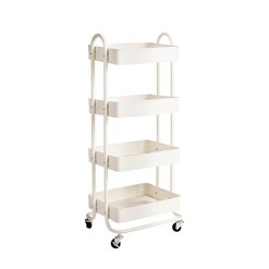 Picture of Levede 4 Tiers Kitchen Trolley Cart Steel Storage Rack Shelf Organiser White