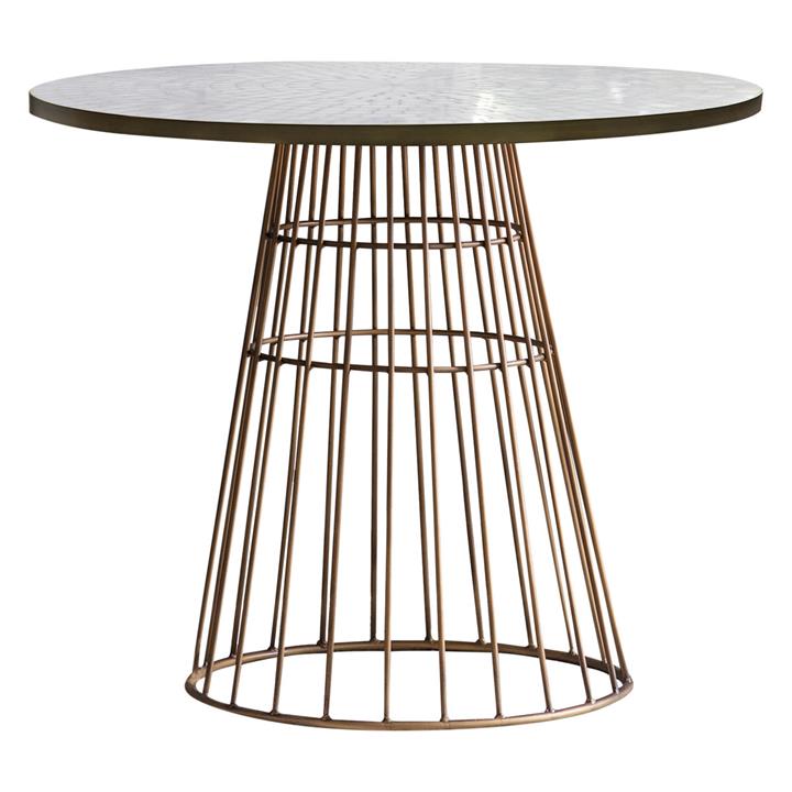 Picture of Lexie Marble Bar Table White/Gold Castle Road Interiors