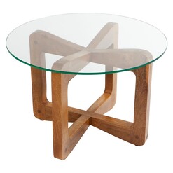 Picture of Libson Glass Top Teak Coffee Table Brown Alexander Santorini