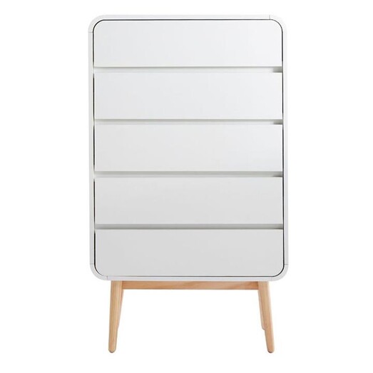 Picture of Lilibeth Chest of 5 Push-to-Open Drawers in Brown by E-living Picture of Lilibeth Chest of 5 Push-to-Open Drawers in Brown by E-living