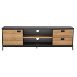 Picture of Lily Modern Classic TV Stand Entertainment Unit W/ Storage - Oak & Black