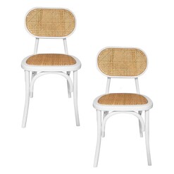 Picture of Lima Rattan Dining Chair (Set of 2) White HOMESTAR