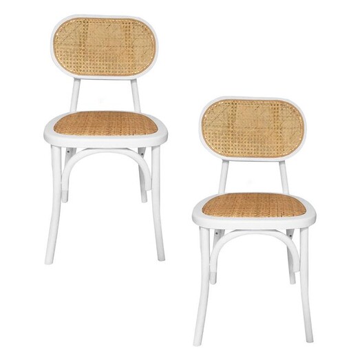 Picture of Lima Rattan Dining Chair (Set of 2) White HOMESTAR